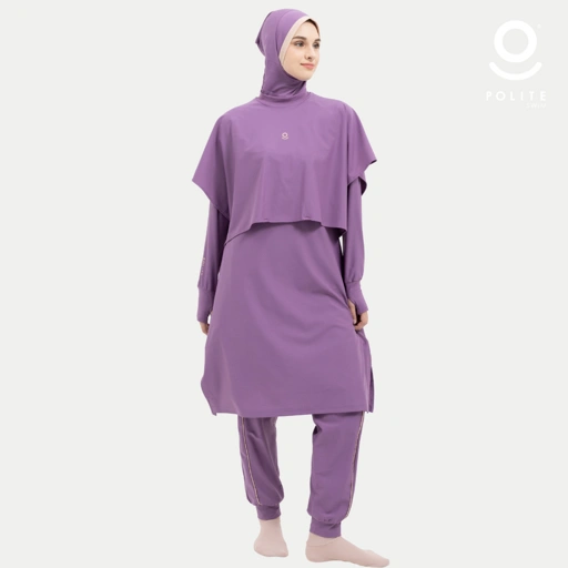 Image of Baju Renang Muslimah Premium Syar'i - TUN WHALE IP-CL A LINE (IRISH PURPLE - COCKTAIL)