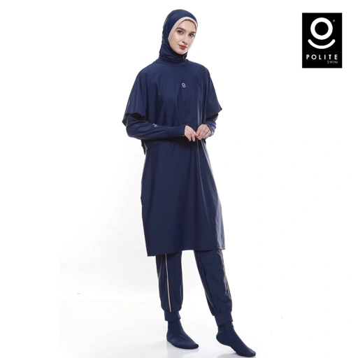 Image of Baju Renang Muslimah Premium Syar'i - TUN WHALE NV-CL (NAVY COCKTAIL)