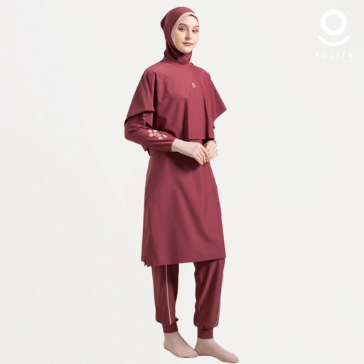 Image of Baju Renang Muslimah Premium Syar'i - TUN WHALE RP-CL (RED PLUM - COCKTAIL)