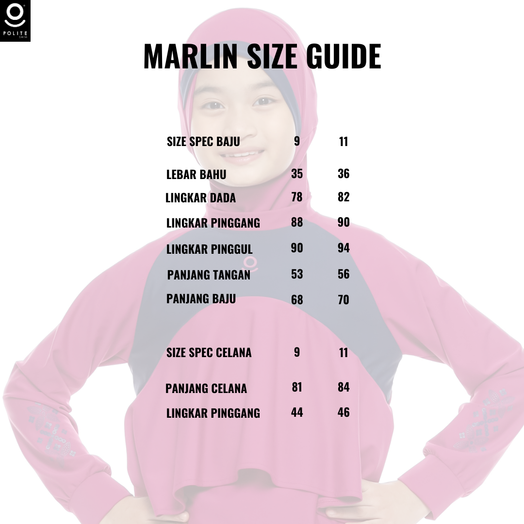 Baju Renang Anak Muslimah - MARLIN WN-NV (WINE - NAVY)