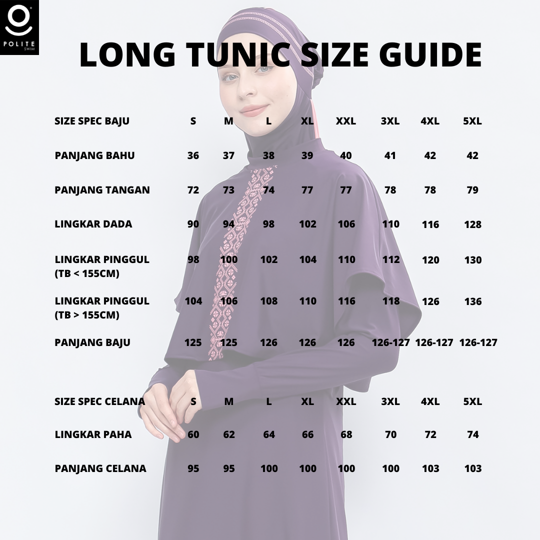 Baju Renang Muslimah Premium Syar'i - L. TUN SHARK DP-PI A LINE (DEEP PURPLE - PINK)