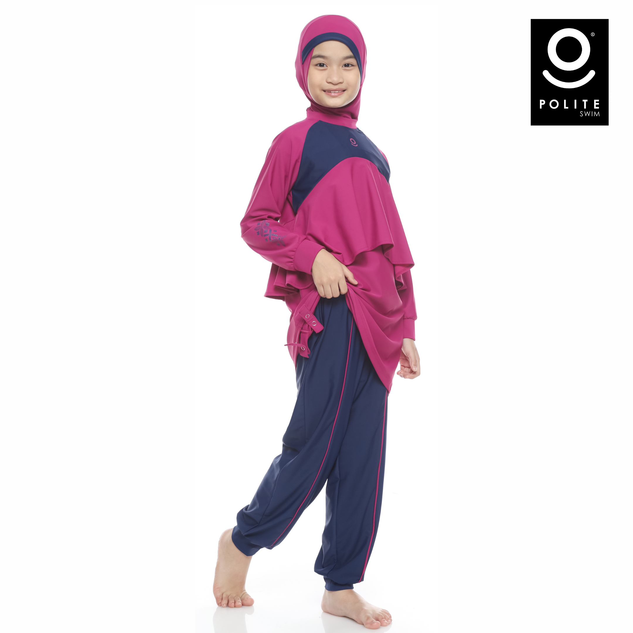 Baju Renang Anak Muslimah - MARLIN WN-NV (WINE - NAVY)