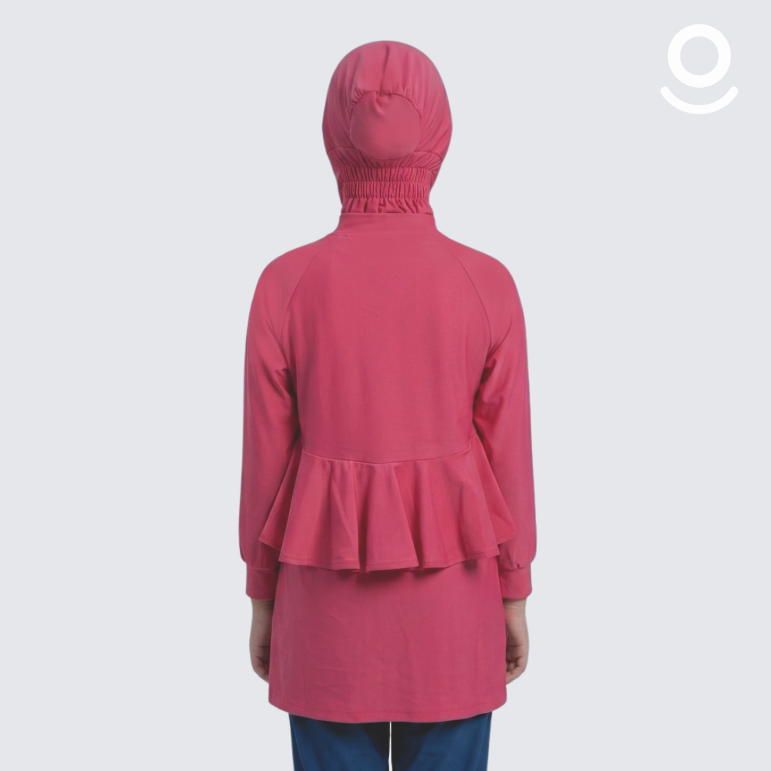 Baju Renang Anak Muslimah - MARLIN RSF-DB (RED SAFFRON - DEEP BLUE)