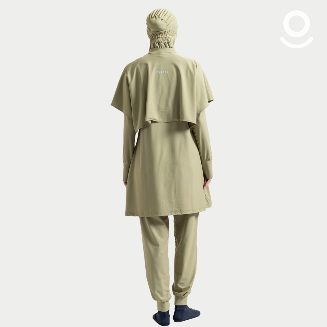 Baju Renang Muslimah Premium Syar'i - 6WHALE OG-LB A LINE (OLIVE GREEN - LIGHT BLUE)
