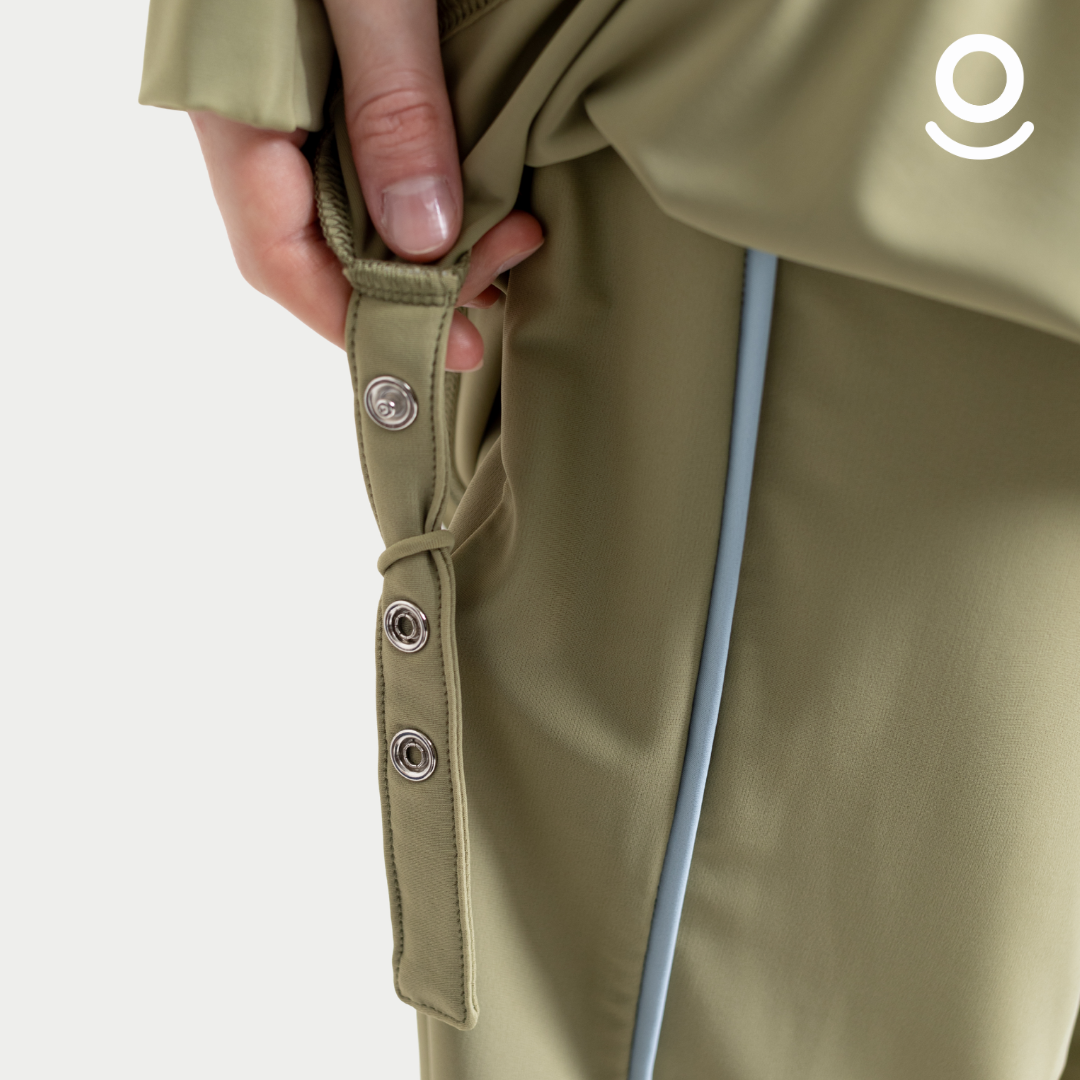 Baju Renang Muslimah Premium Syar'i - 6WHALE OG-LB A LINE (OLIVE GREEN - LIGHT BLUE)