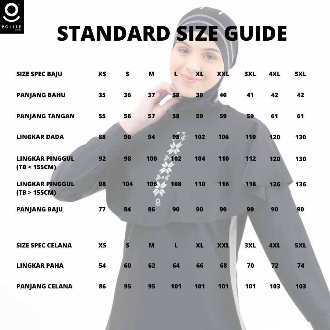 Baju Renang Muslimah Premium Syar'i - 1SHARK BL-SB (BLACK - SILVER BRIGHT)