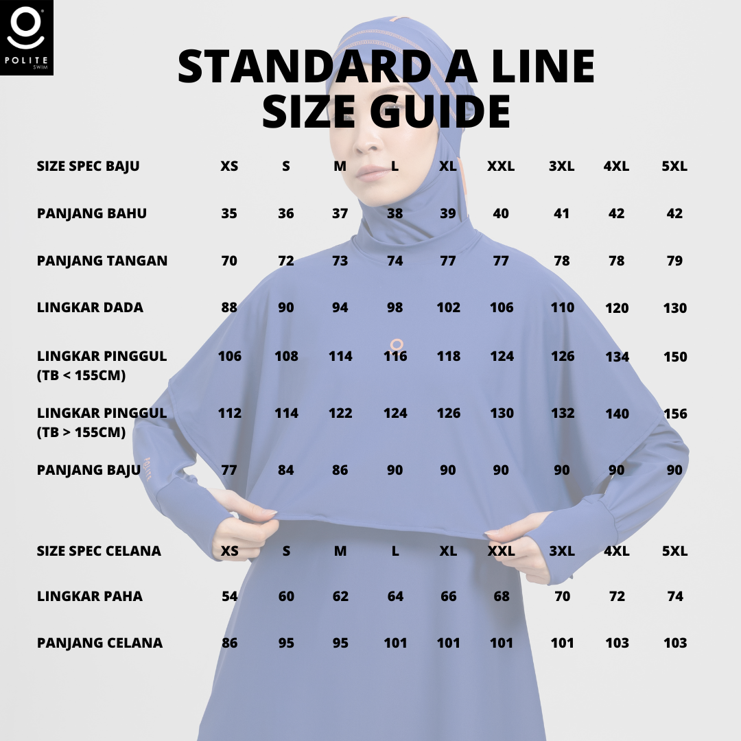 Baju Renang Muslimah Premium Syar'i - 7SHARK VB-DS A LINE (VIOLET BLUE - DARK SALMON)