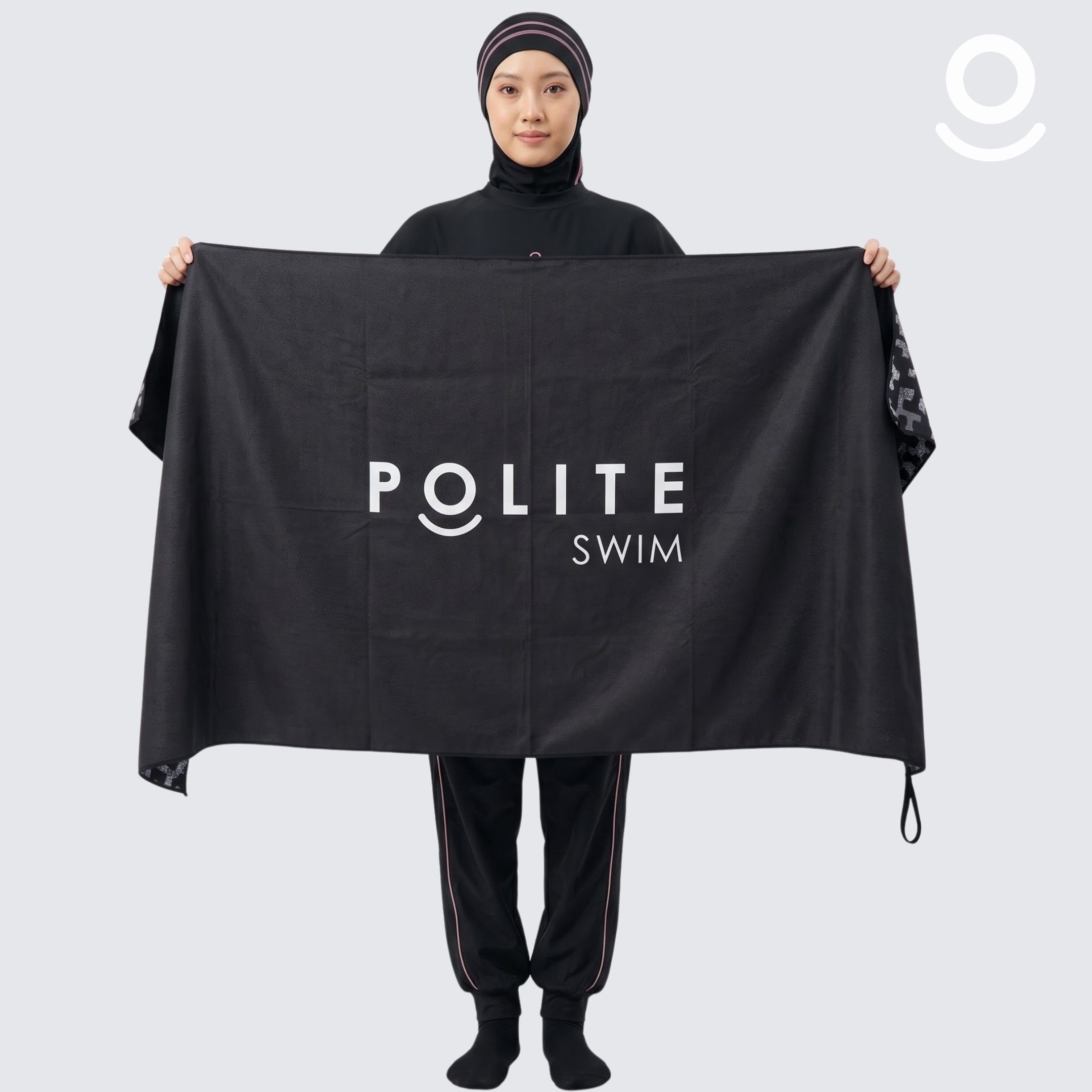 POLITE SWIMMING TOWEL BLACK WHITE