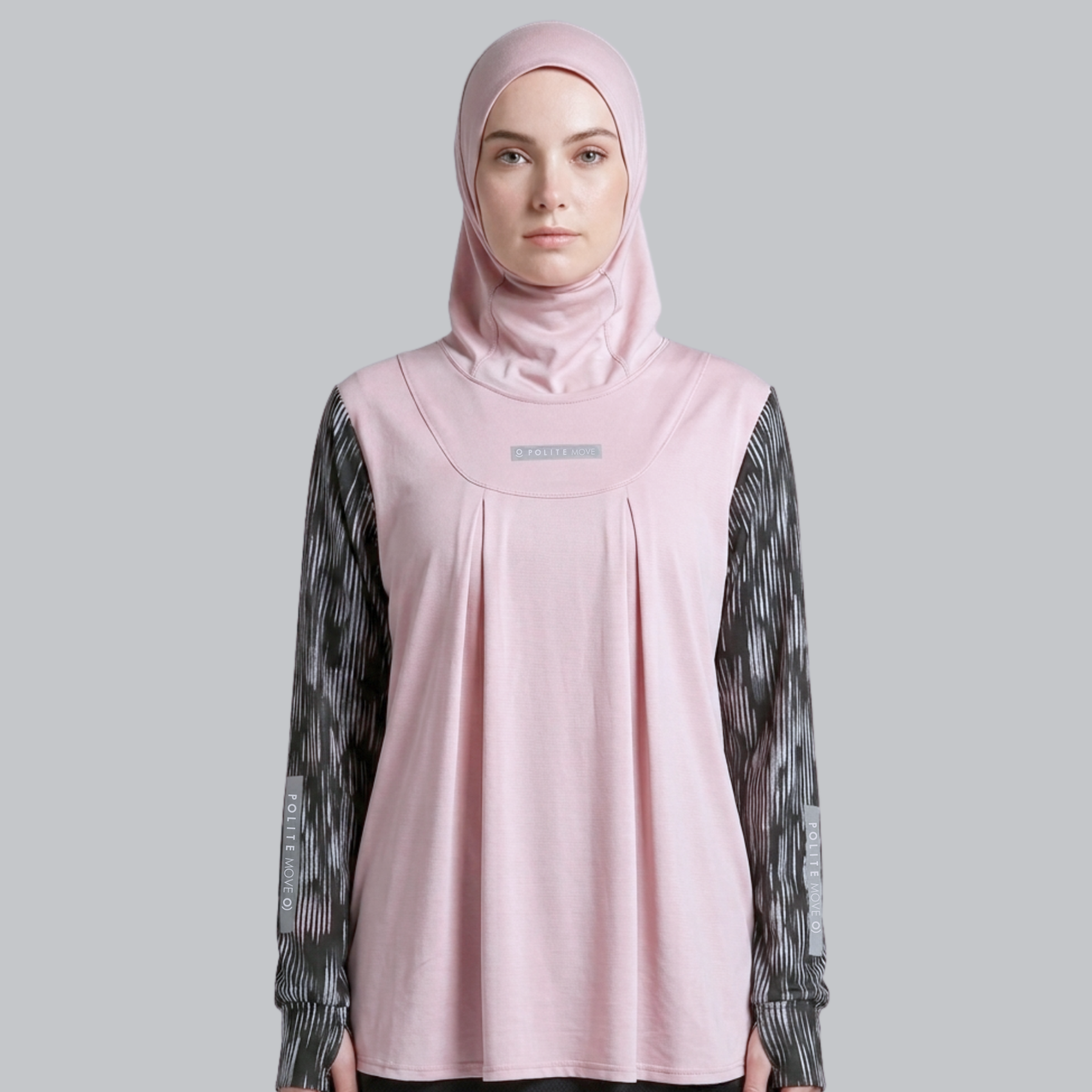 Baju Olahraga Muslimah - HITBLOUSE BLACK PRINTING