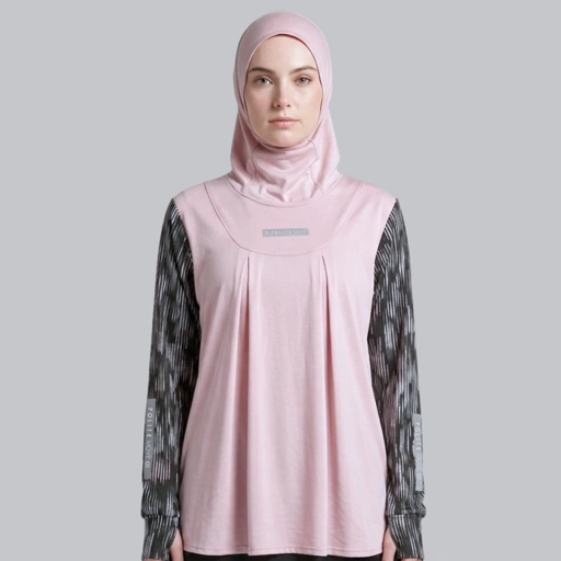 Baju Olahraga Muslimah - HITBLOUSE BLACK PRINTING