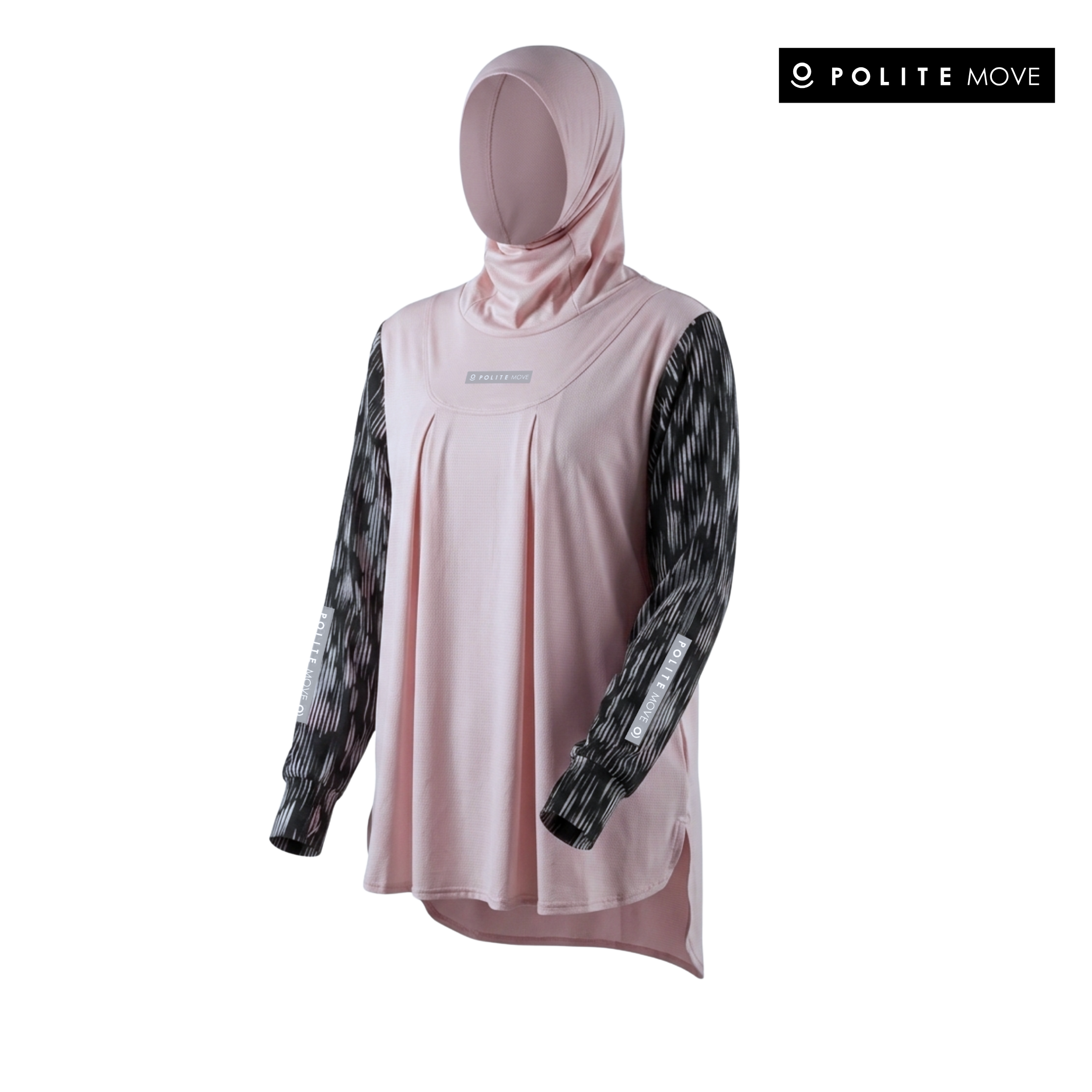 Baju Olahraga Muslimah - HITBLOUSE BLACK PRINTING