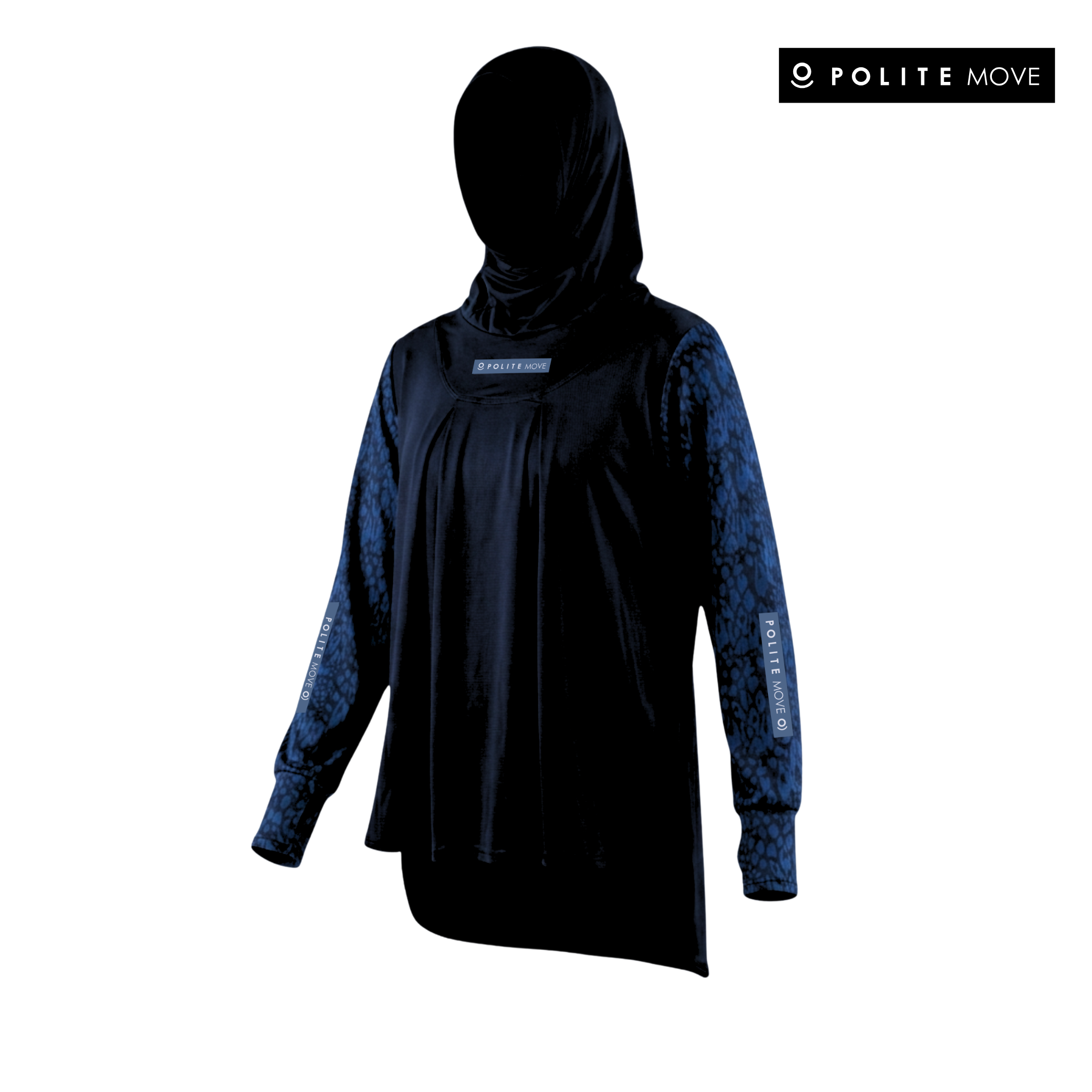 Baju Olahraga Muslimah - HITBLOUSE CHEETAH NAVY