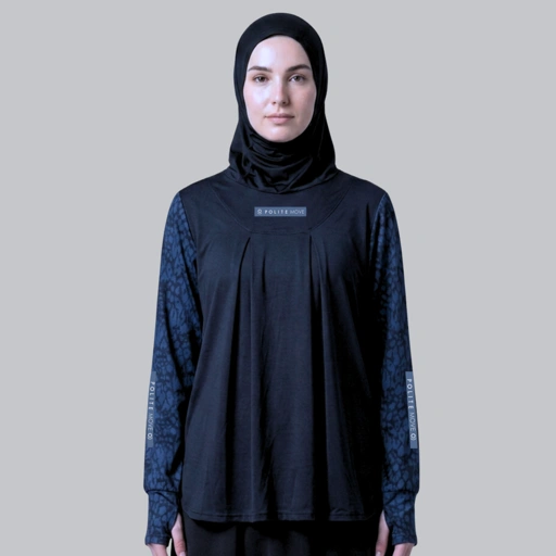 Baju Olahraga Muslimah - HITBLOUSE CHEETAH NAVY