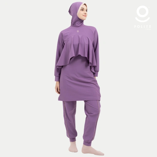 Image of Baju Renang Muslimah Premium Syar'i - 1WHALE FIN IP-CL (IRISH PURPLE - COCKTAIL)