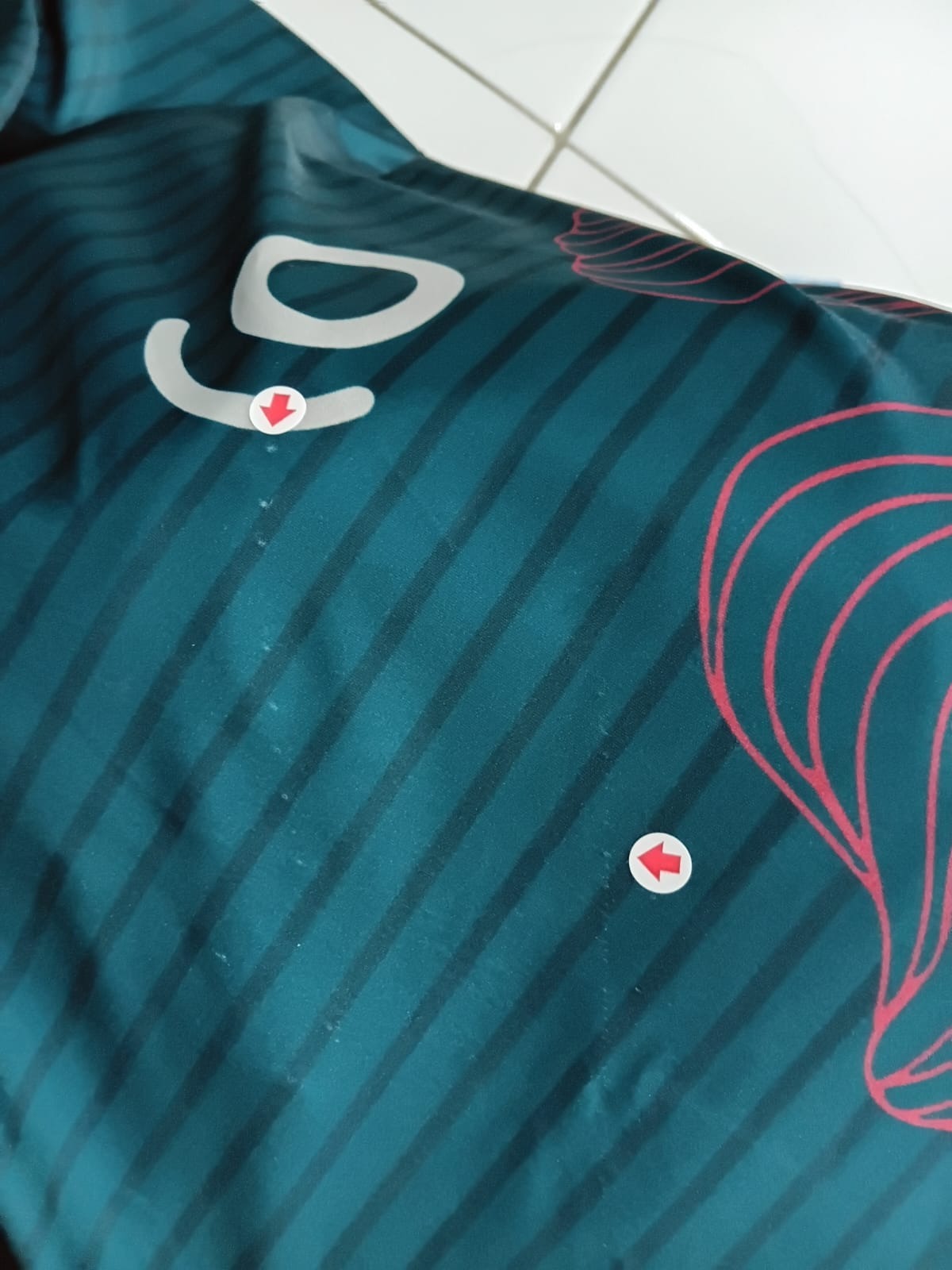 DEFECT Baju Renang Muslimah Premium Syar'i - 1SHARK DT-RSF ROSE A LINE (DARK TEAL - RED SAFFRON)