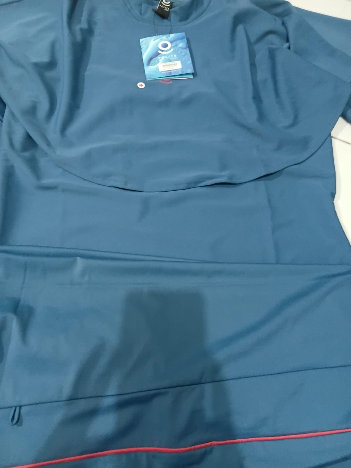 DEFECT Baju Renang Muslimah Premium Syar'i - TUN SHARK DB-RSF (DEEP BLUE - RED SAFRON)
