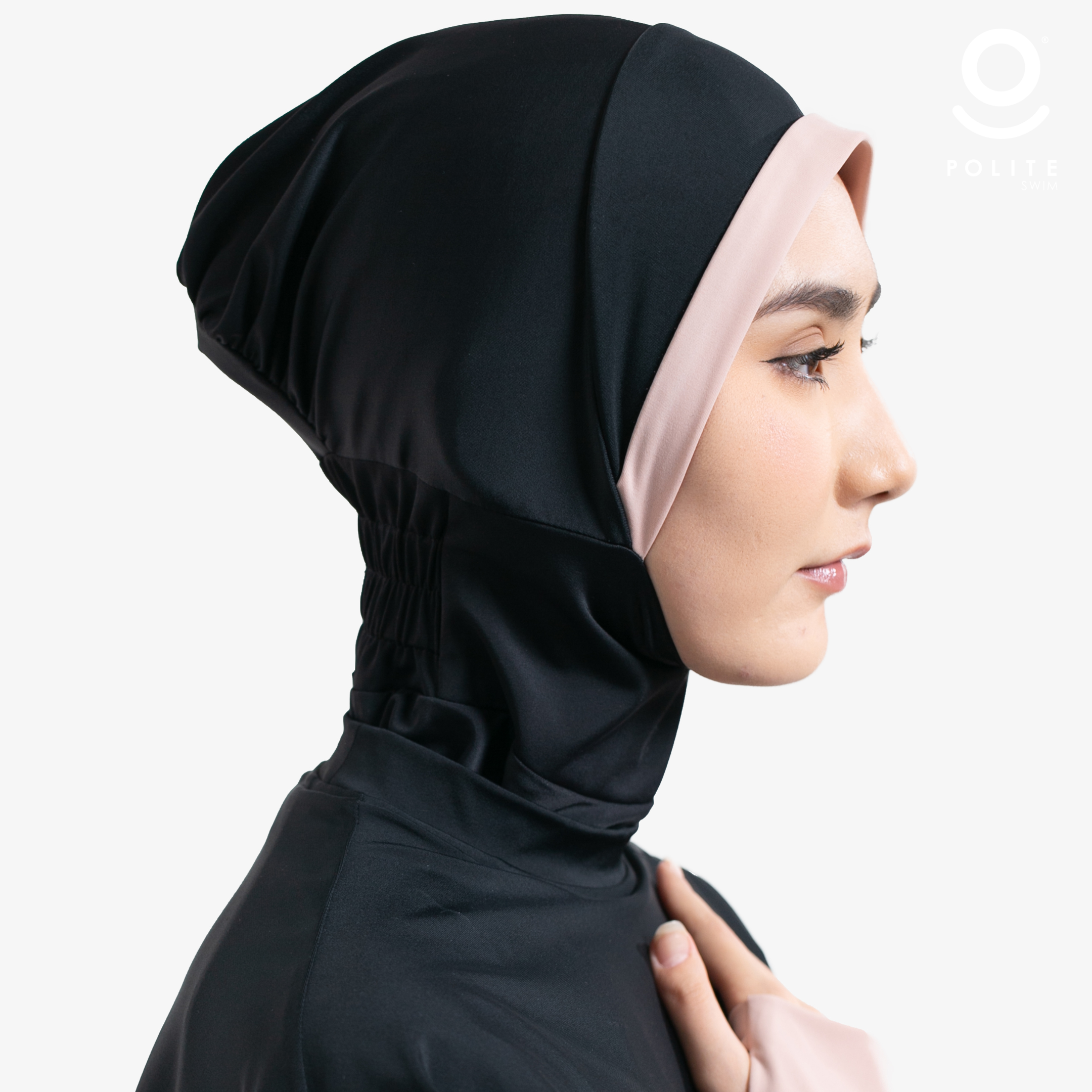 Baju Renang Muslimah Premium Syar'i - 2WHALE BK-CL A LINE (BLACK - COCKTAIL)