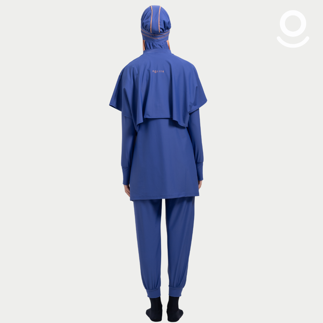 Baju Renang Muslimah Premium Syar'i - 7SHARK VB-DS A LINE (VIOLET BLUE - DARK SALMON)