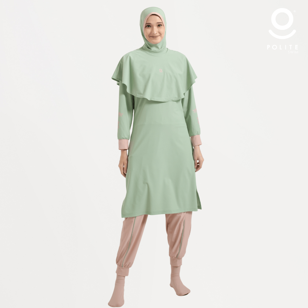 DEFECT Baju Renang Muslimah Premium Syar'i - TUN WHALE SG-CL (SAGE - COCKTAIL)