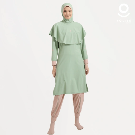 DEFECT Baju Renang Muslimah Premium Syar'i - TUN WHALE SG-CL (SAGE - COCKTAIL)