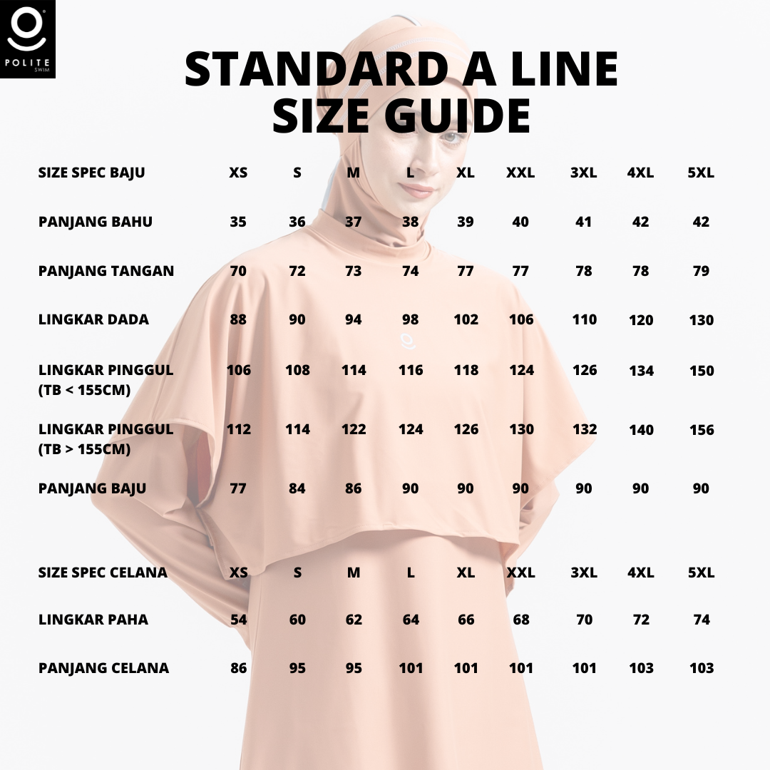 Baju Renang Muslimah Premium Syar'i - 3SHARK DS-LB A LINE (DARK SALMON - LIGHT BLUE)