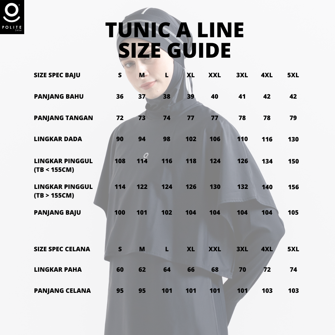 Baju Renang Muslimah Premium Syar'i - TUN SHARK BK-SB A LINE (BLACK - SILVER BRIGHT)