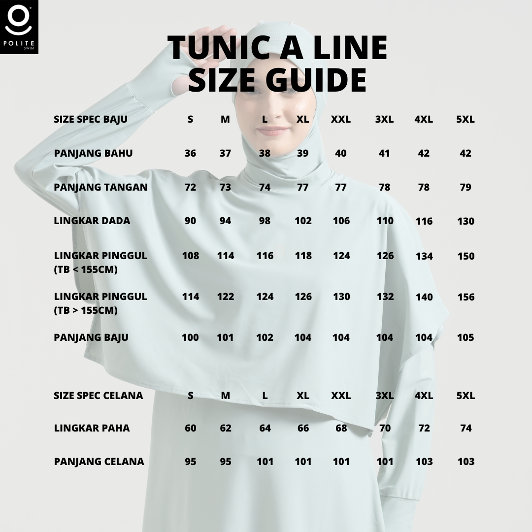 Baju Renang Muslimah Premium Syar'i - TUN SHARK SG-NU A LINE (SAGE - NUDE)