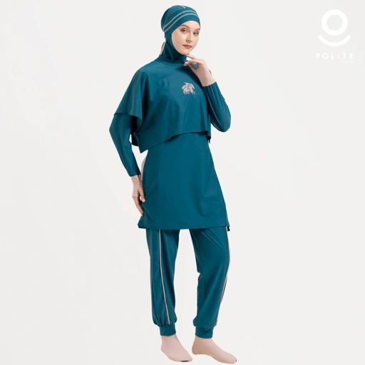 Image of Baju Renang Muslimah Premium Syar'i - 2SHARK DT-CL (DARK TEAL - COCKTAIL)