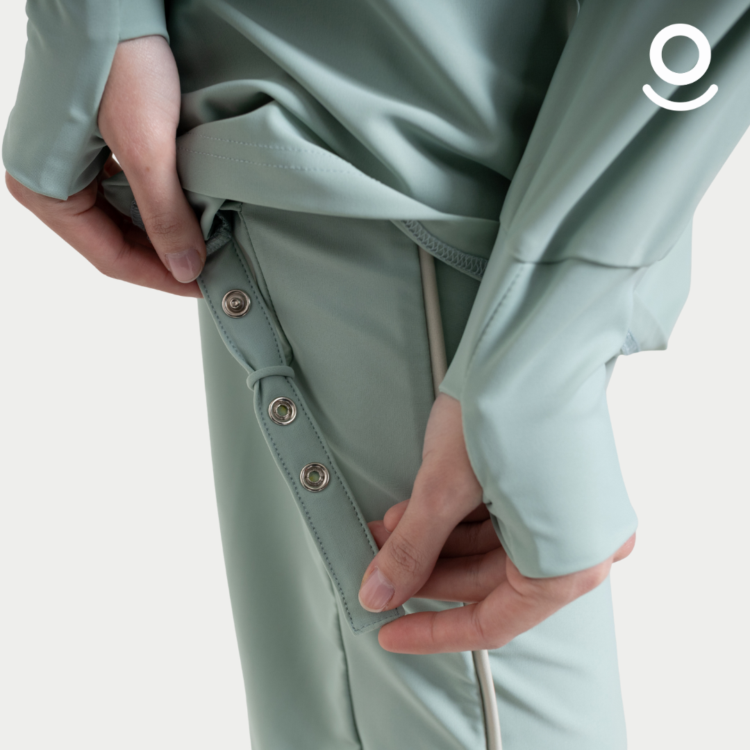 Baju Renang Muslimah Premium Syar'i - 3WHALE SG-NU A LINE (SAGE - NUDE)