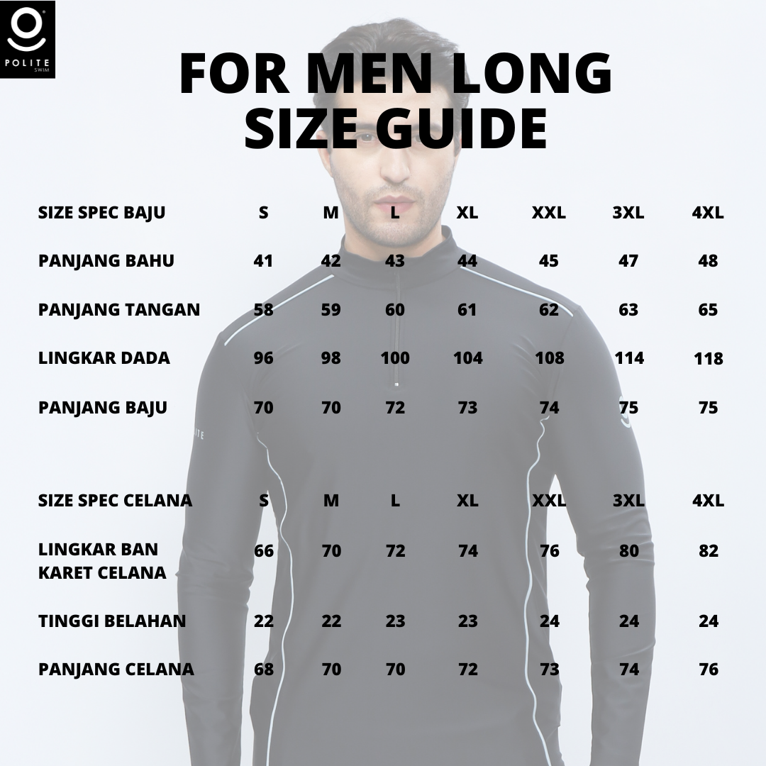Baju Renang Muslim Pria Lengan Panjang - FOR MEN LONG BK-LB (BLACK - LIGHT BLUE)