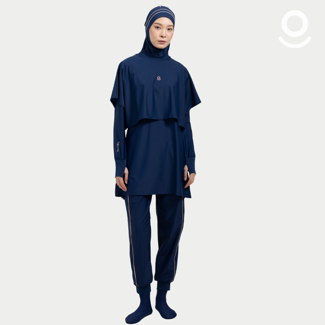 Baju Renang Muslimah Premium Syar'i - 4SHARK NV-CL A LINE (NAVY - COCKTAIL)