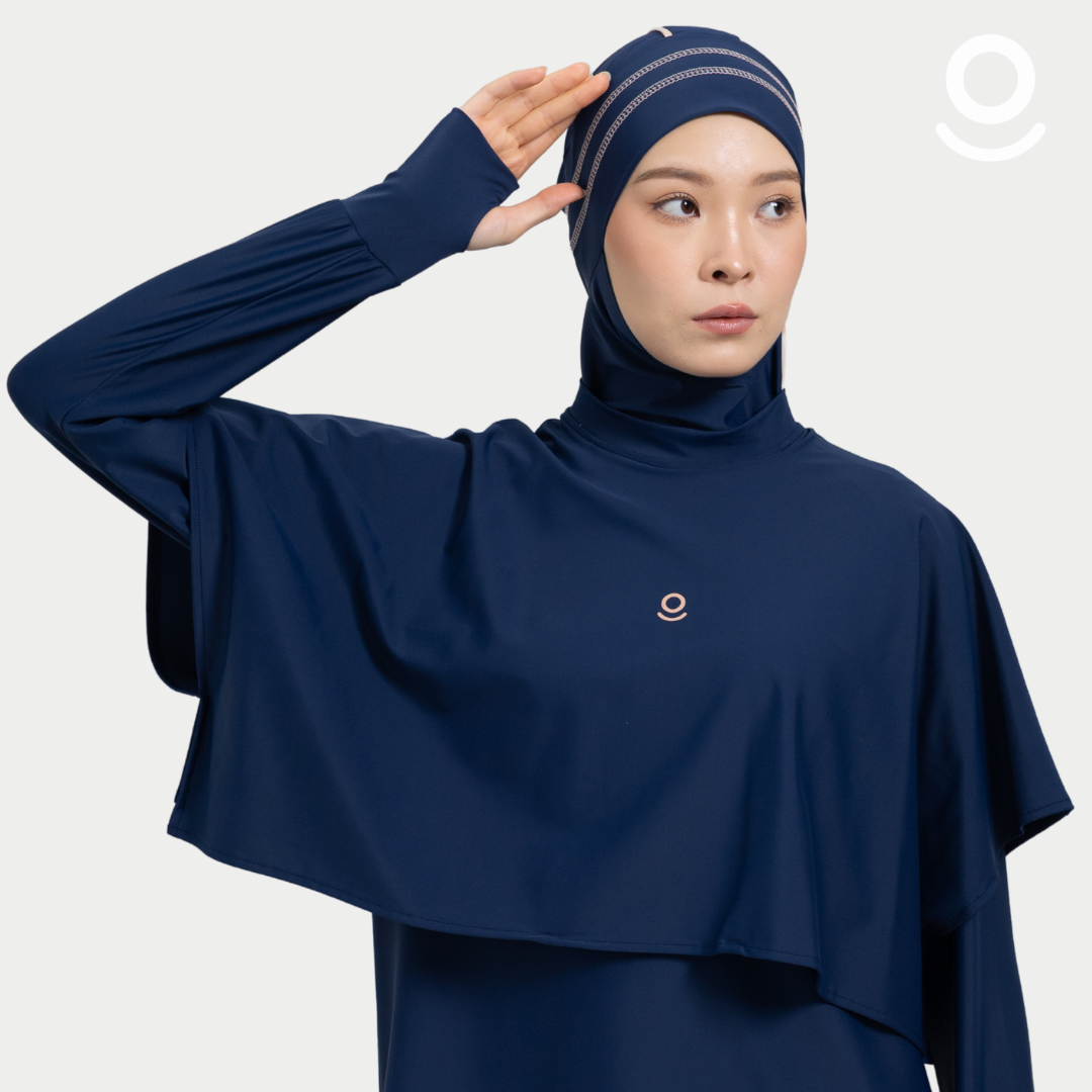 Baju Renang Muslimah Premium Syar'i - 4SHARK NV-CL A LINE (NAVY - COCKTAIL)