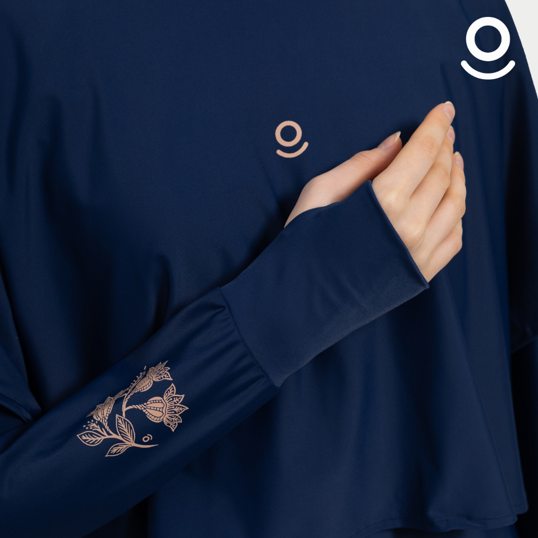 Baju Renang Muslimah Premium Syar'i - TUN SHARK NV-CL A LINE (NAVY - COCKTAIL)