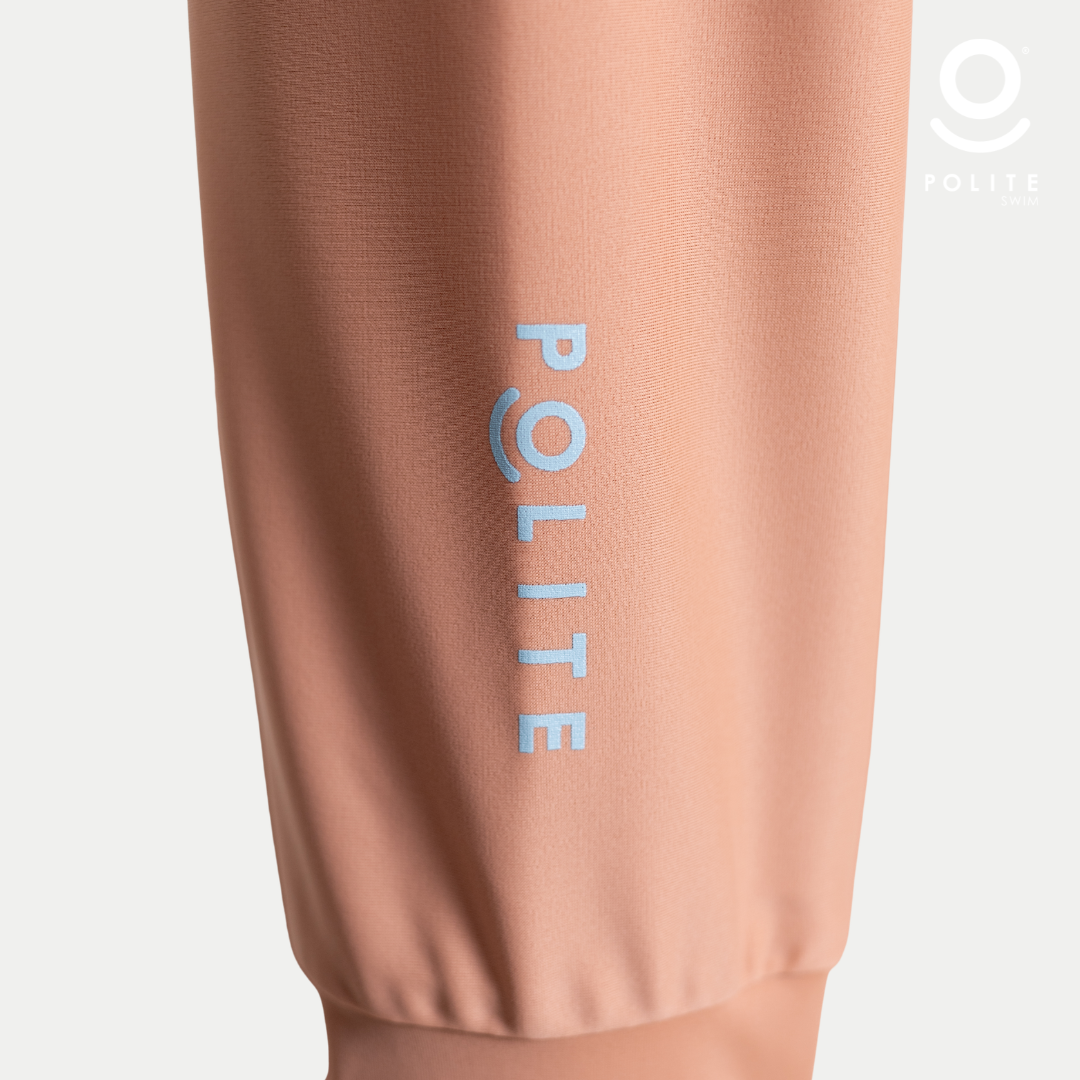 Baju Renang Muslimah Premium Syar'i - 3SHARK DS-LB A LINE (DARK SALMON - LIGHT BLUE)