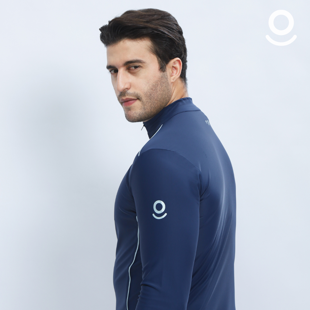 Baju Renang Muslim Pria Lengan Panjang - FOR MEN LONG NV-LB (NAVY - LIGHT BLUE)