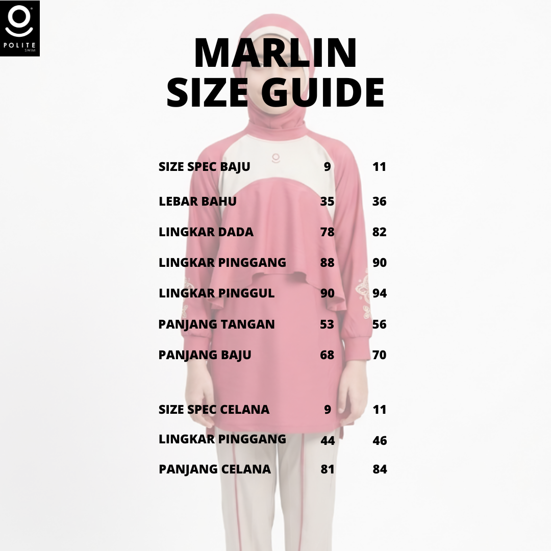 Baju Renang Anak Muslimah - MARLIN RSF-NU (RED SAFFRON - NUDE)