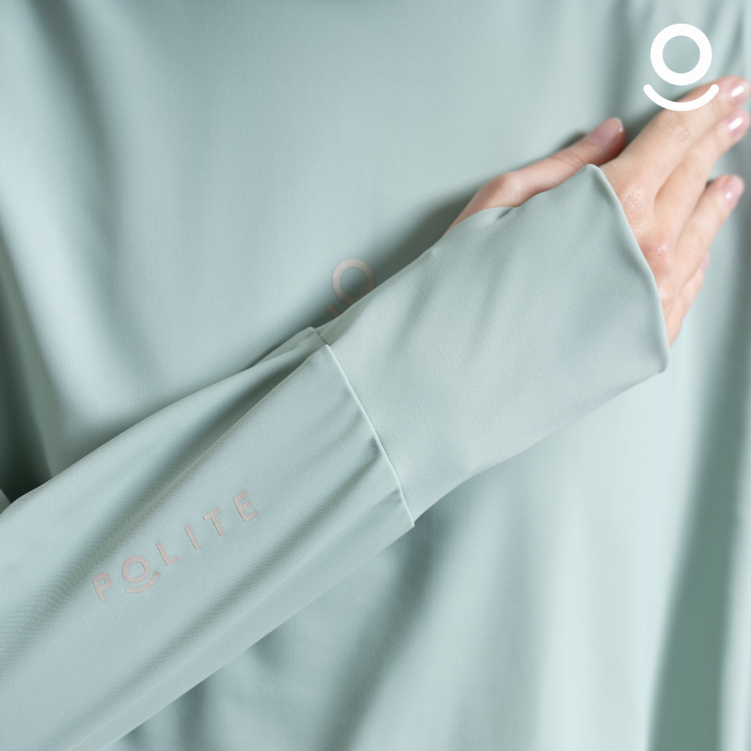 Baju Renang Muslimah Premium Syar'i - TUN SHARK SG-NU A LINE (SAGE - NUDE)