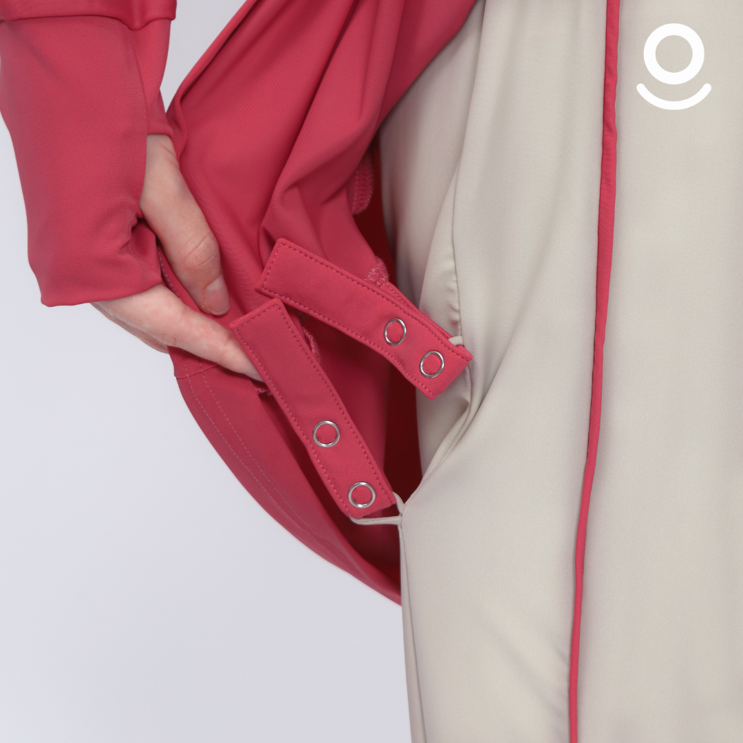 Baju Renang Muslimah Premium Syar'i - 7SHARK RSF-NU A LINE (RED SAFFRON - NUDE)