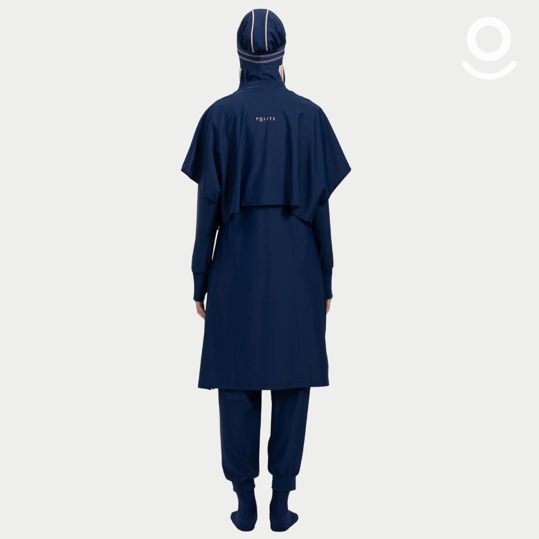 Baju Renang Muslimah Premium Syar'i - TUN SHARK NV-CL A LINE (NAVY - COCKTAIL)