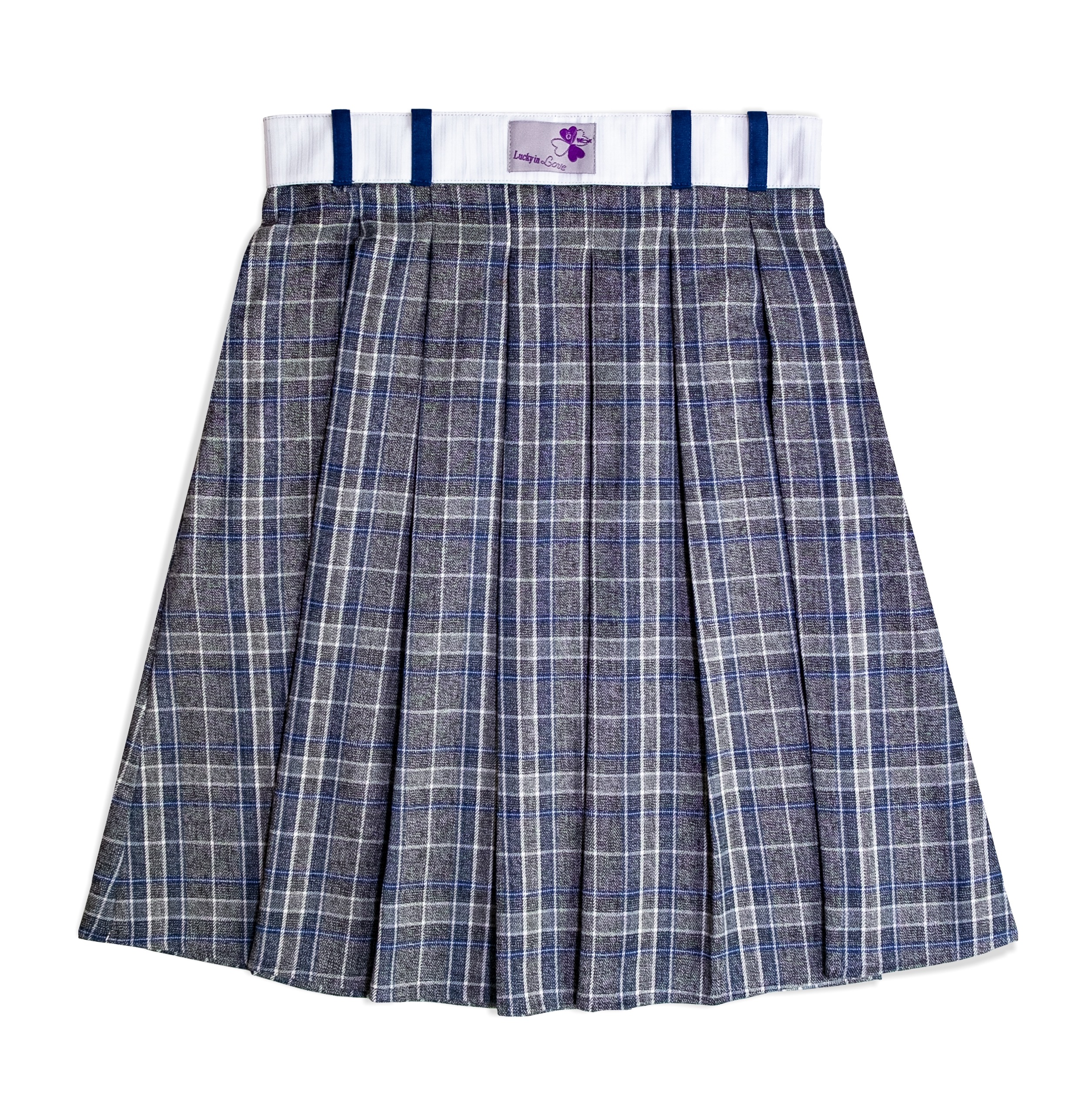 Belinda - Midi skirt Lucky Grey Tartan 