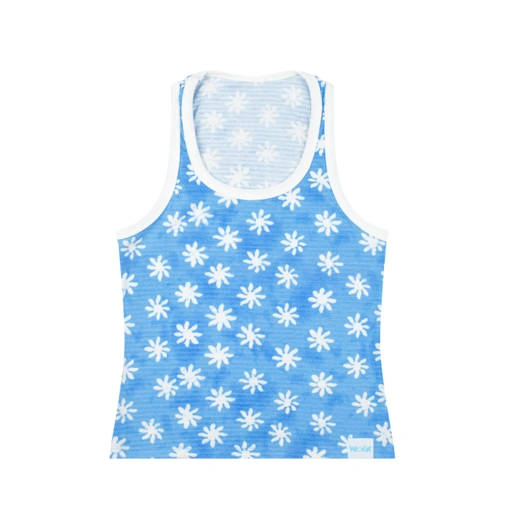 Sabrina Scoop Tank - Blue Floral
