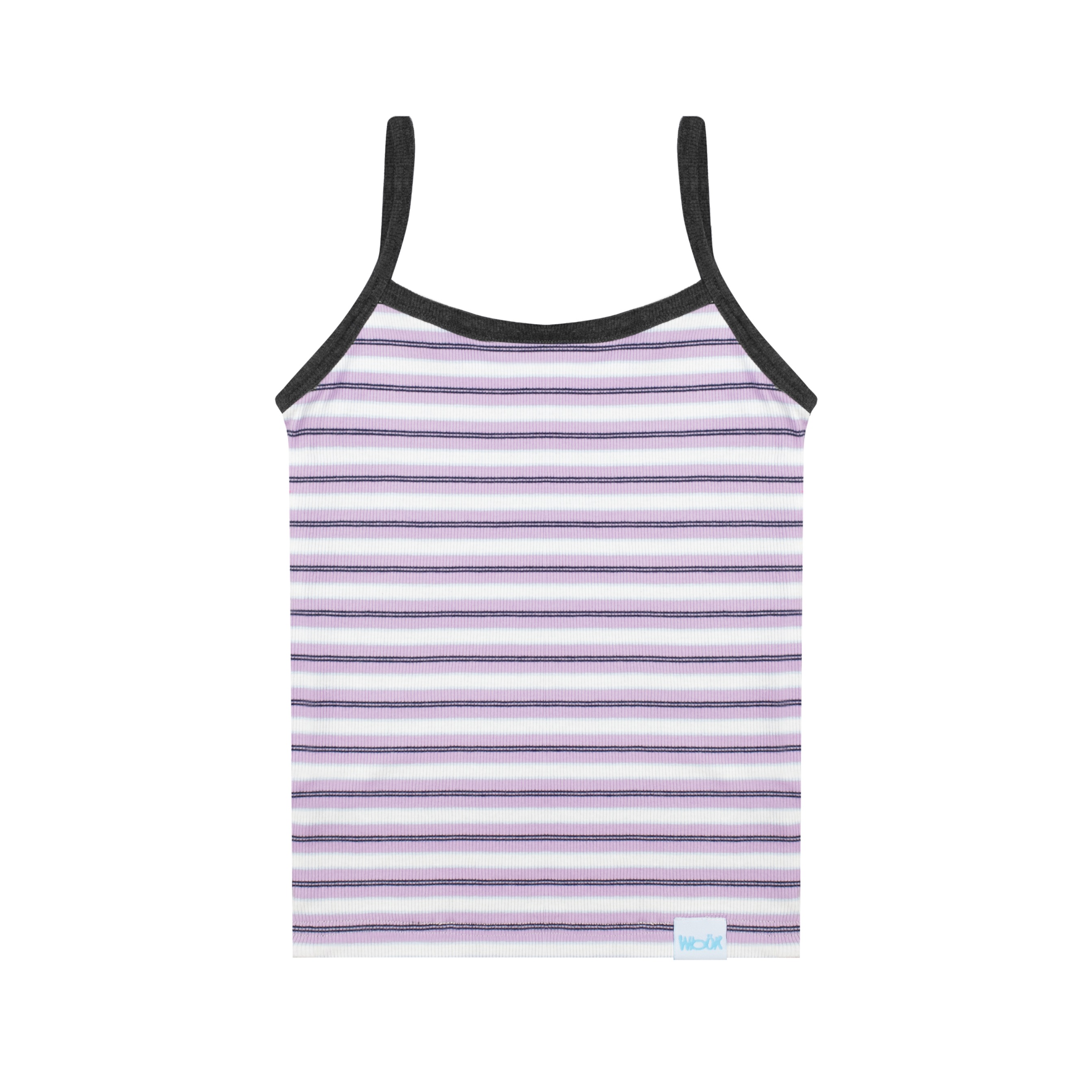 Tracy Tank Top in Purple Stripes - Dark Grey