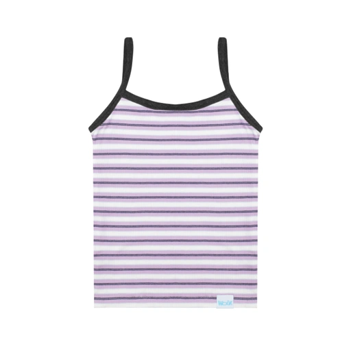 Tracy Tank Top in Purple Stripes - Dark Grey