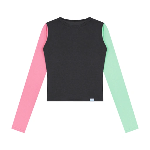 Candice Long Sleeve Top - Multicolour Grey