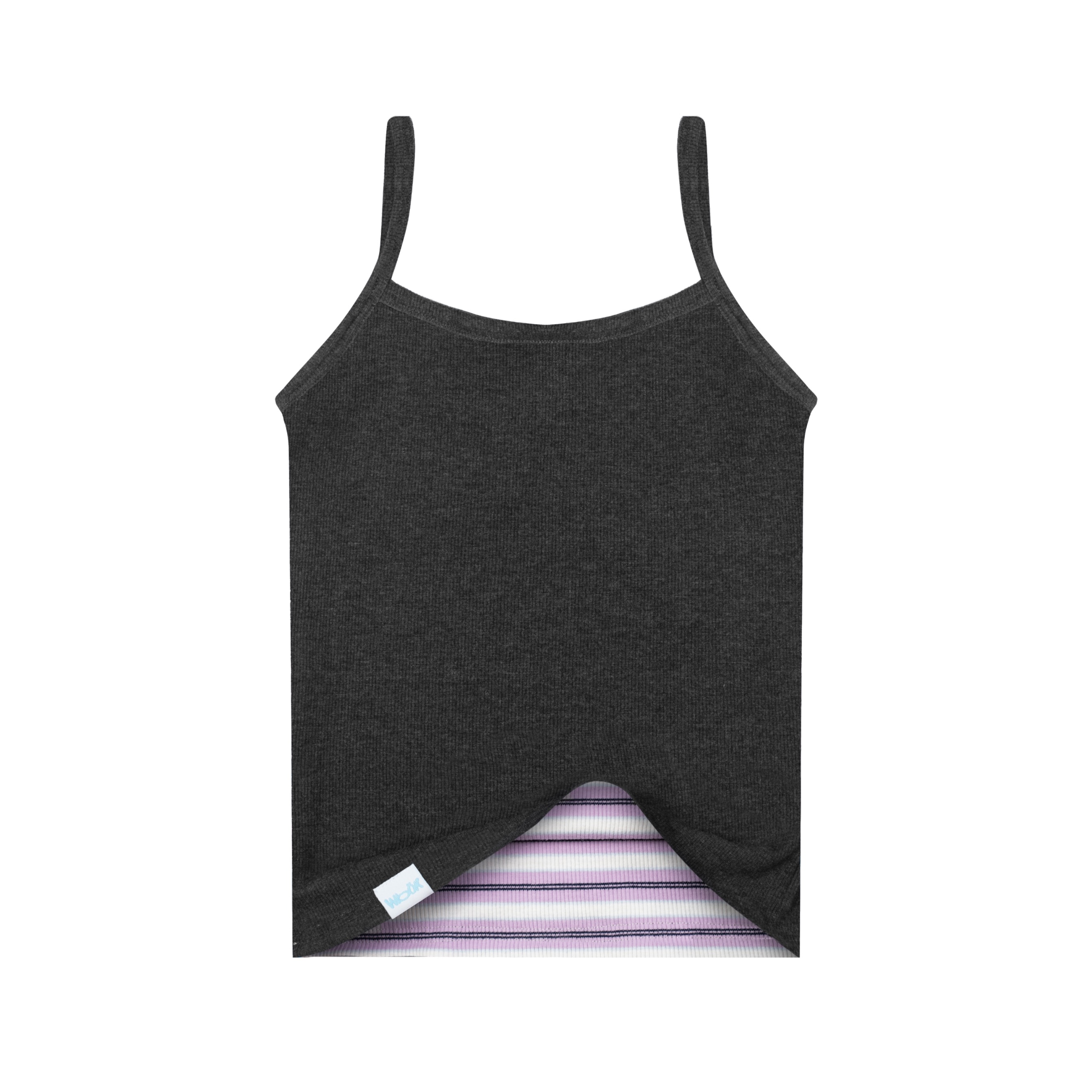 Tracy Tank Top in Purple Stripes - Dark Grey