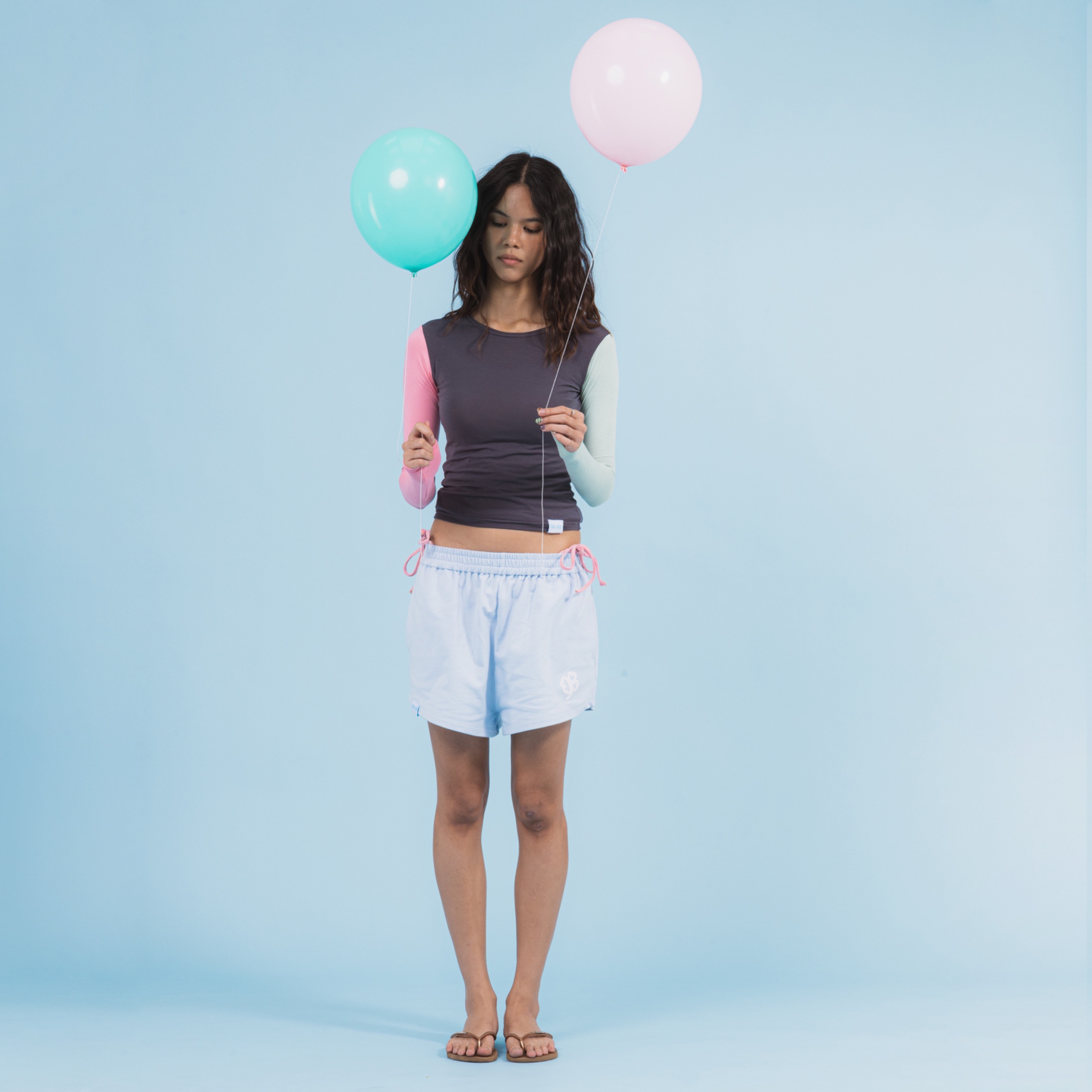 Candice Long Sleeve Top - Multicolour Grey