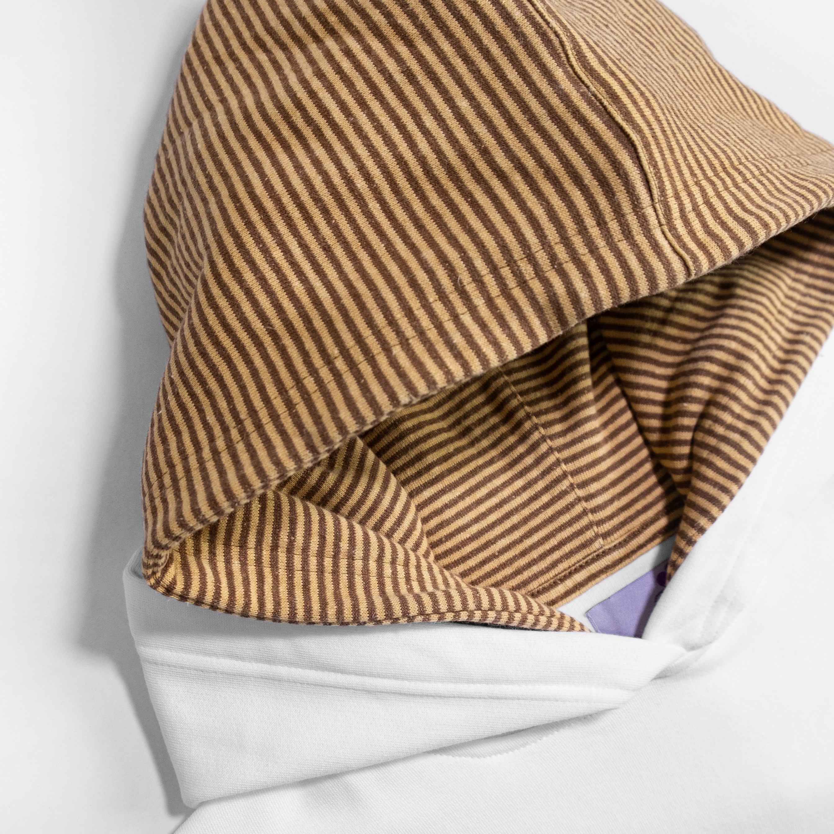 Denzel - Double Hoodie Lucky White Yellow stripe