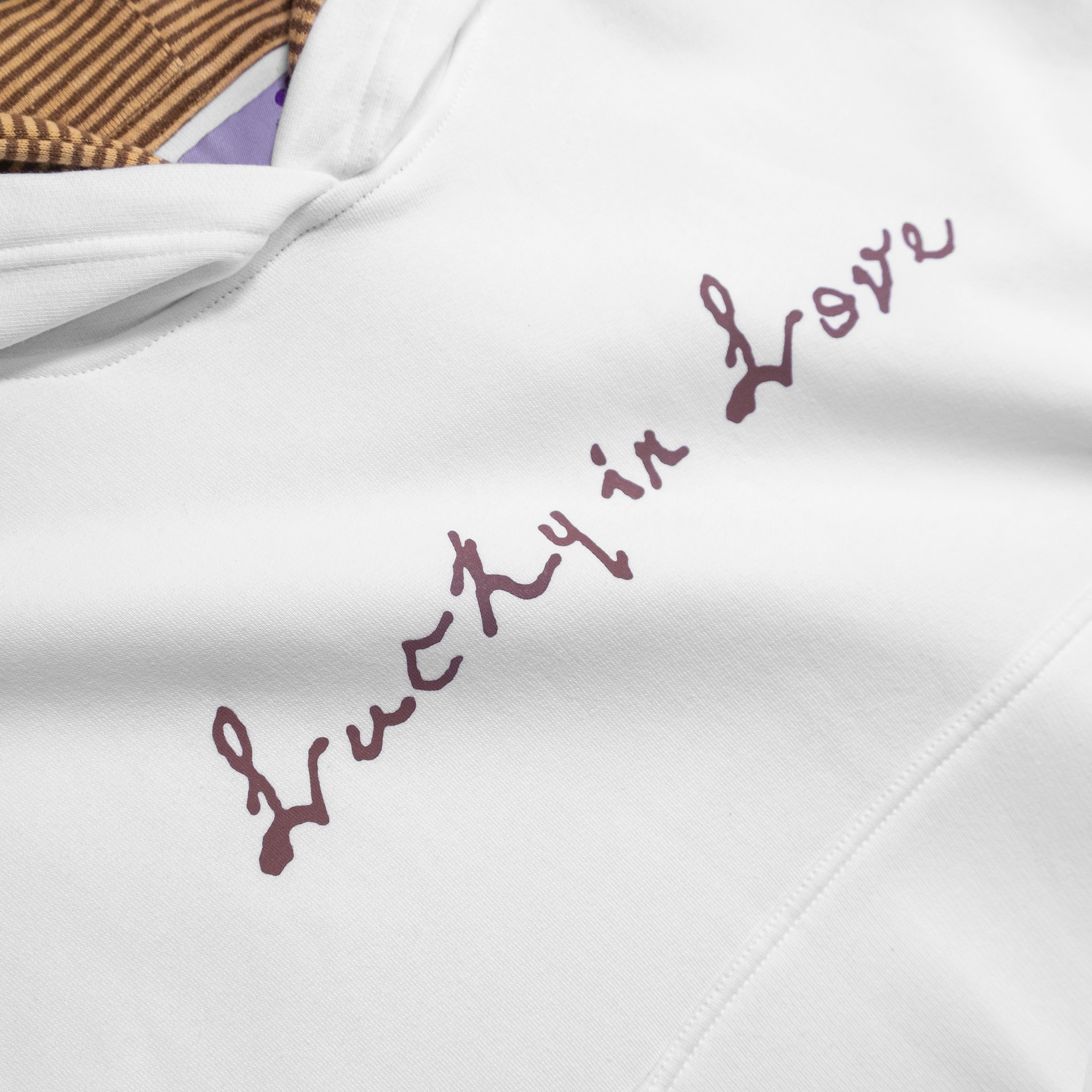 Denzel - Double Hoodie Lucky White Yellow stripe