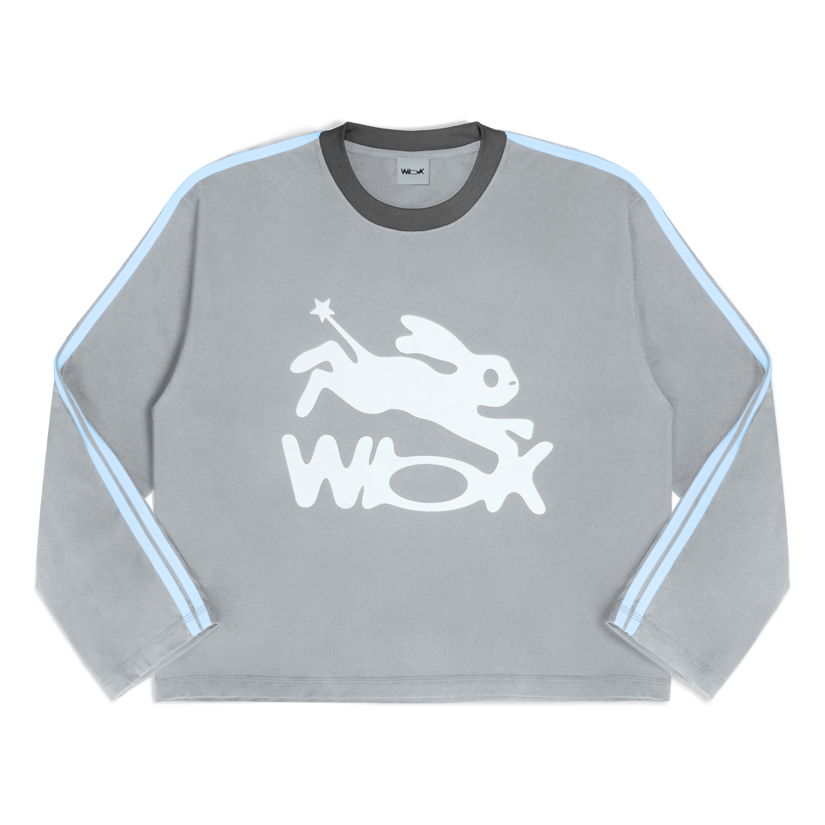 Stripe Bob - Longsleeve ( Light Grey - Blue )
