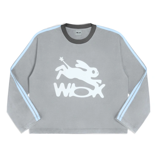 Image of Stripe Bob - Longsleeve ( Light Grey - Blue )